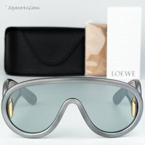 Loewe Men Sunglasses Grey Blue Mirror Shield LW40108I 05X NEW AUTHENTIC